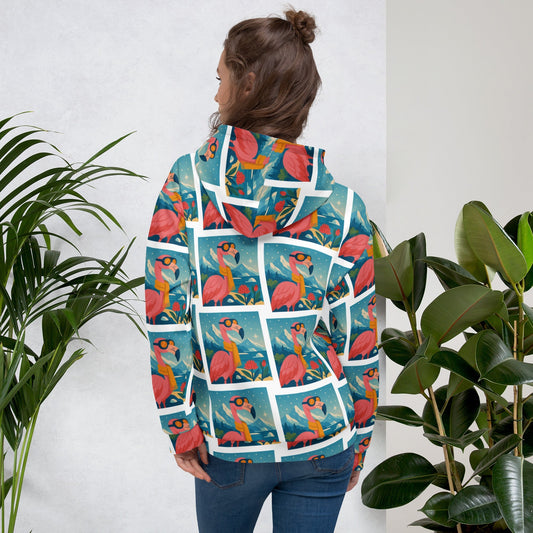 Retro Flamingo Animal Print Hoodie